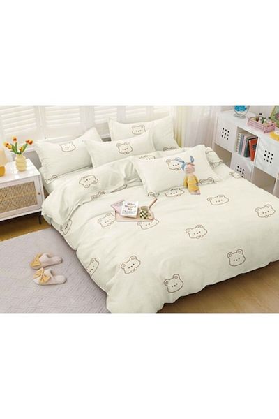 OEM Double Bed Linen Set, 2 Persons, 4 Pieces, 240x250 cm, Bear Print