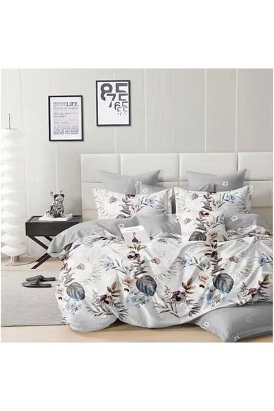 OEM Double Bedding Set for 2 People, 4 Pieces, 240x250 cm, Multicolor Leaf Flower Print