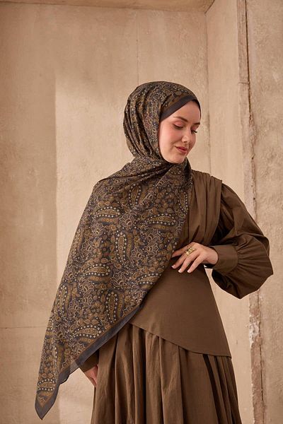 Mahal Silkhome Stripe Edge Shawl Patterned Nariya Shawl