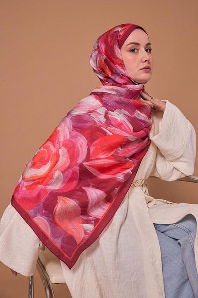 Mahal Silkhome Rose Pattern Mayda Shawl