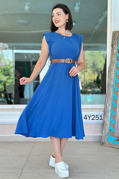 İnce Topuk Crew Neck Padded Aerobin Dress 4Y251