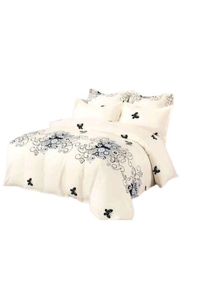 OEM 6-piece Bed Linen Set for 2 Persons, 230x250cm, Finet, Elegant Print, Beige-Black