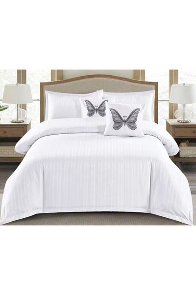 OEM Double Bed Set, Primavera, Damask, 2 People, 6 Pieces, 180x200cm, White-Black