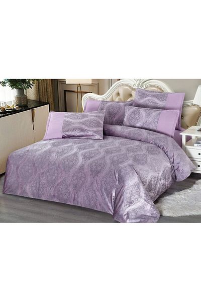 OEM Double Bed Sheets, Velvet, 6 Pieces, 2 Persons, Uni, 230x250cm, Lilac