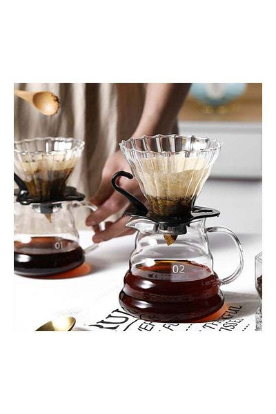 COOYA Portable Pour Over Drip Coffee Maker Set With Travel Case Black 43x29x12.5cm 600ML, Stainless Steel