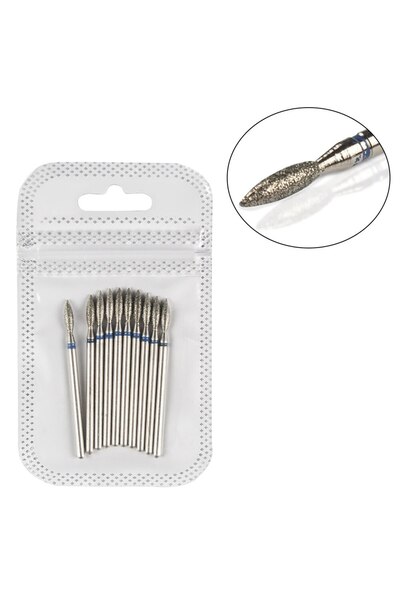 Choice1 5U-V-10pcs مجموعة من 10 رؤوس مثقاب أظافر ماسية لتنظيف البشرة ومبرد أظ...