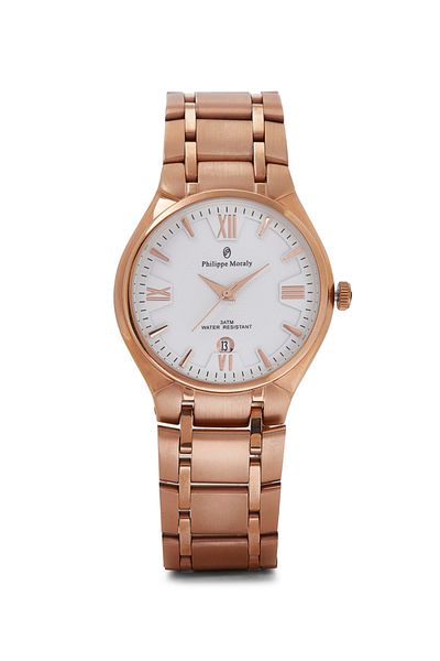Philippe Moraly Men Water Resistant Stainless Steel Analog Wrist Watch M1131RW