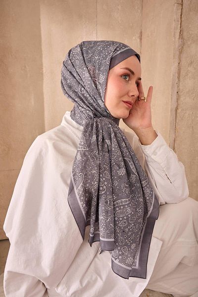 Mahal Silkhome Stripe Edge Shawl Patterned Nariya Shawl
