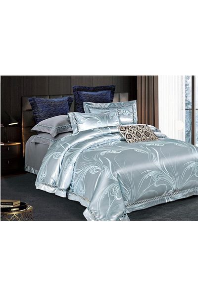 OEM Double bed linen 2 pillowcases 6 pieces Jacquard, 2 people, 240x250 cm, duck egg green