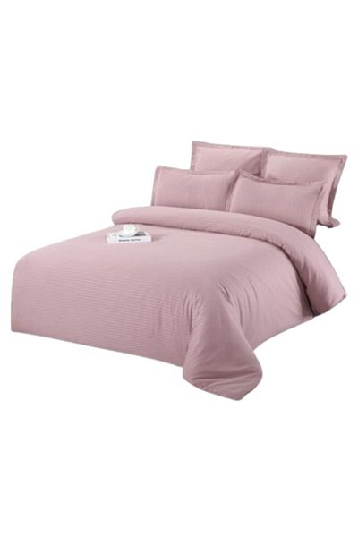 OEM Lenjerie de pat dublă, Damasc, 6 piese, 2 persoane, 200x230cm, Liliac