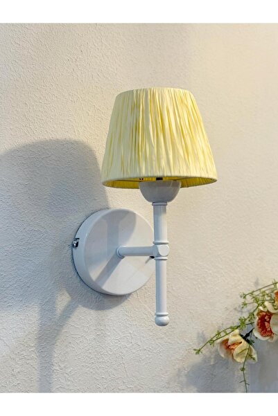 Maison Avf Butter Yellow -sarı Rafya & Hasır Led Kablosuz Pilli Aplik - Alt B...