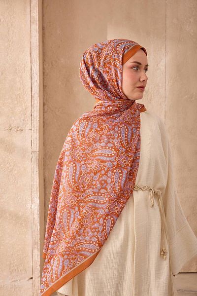 Mahal Silkhome Stripe Edge Shawl Patterned Nariya Shawl