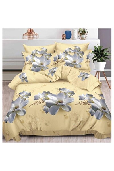 OEM Set de lenjerie de pat dublă, 6 piese, Finet, 3D cu crini, pentru 2 perso...