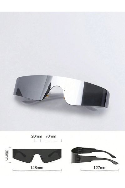 La Saade Y2K Punk Unisex Metalic Rimless Sunglasses