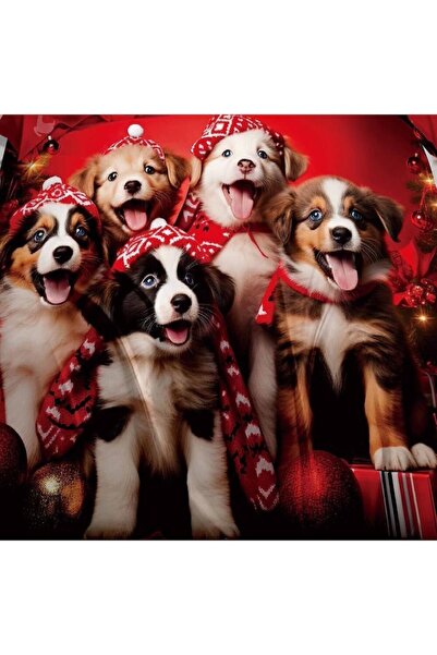 OEM Set Lenjerie de pat dublu, model Craciun 3D, 6 piese, Bumbac Finet