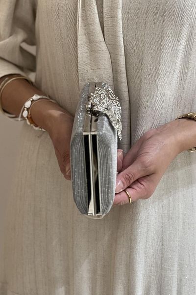 Mahal Flower Patterned Closure Lockable Evening Dress Bag
