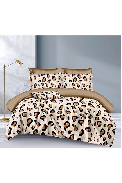 OEM Lenjerie de pat, 6 piese, 2 persoane, 220x240 cm, imprimeu animal print, multicolor