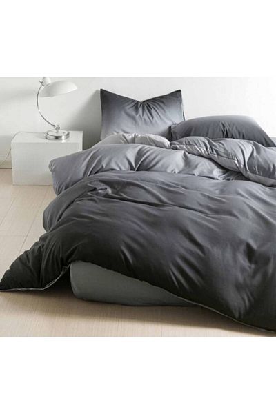 OEM Double bed linen 2 sides, Degrade print, 4 pieces, 2 persons, 180x200cm, Satin Cotton, Grey