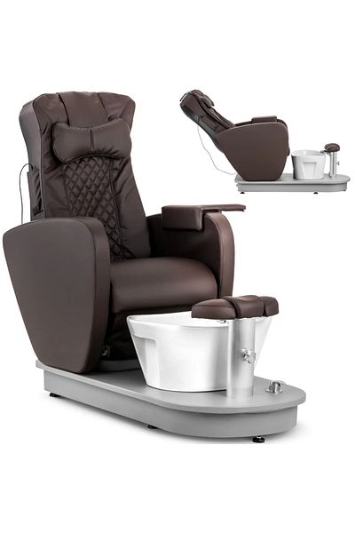 Physa Fotel podologiczny kosmetyczny do pedicure z brodzikiem elektryczny BOGOTA - brązowy