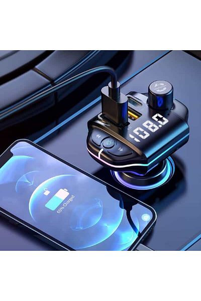 BGRJ Automotive Kit auto modulator FM BGRJ-A10, player MP3, USB, tip C, încărcare rapidă
