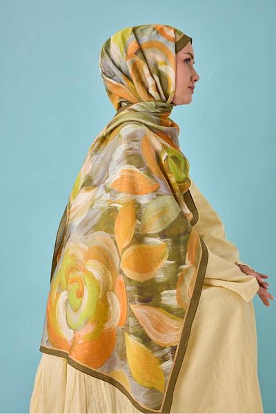 Mahal Silkhome Rose Pattern Mayda Shawl