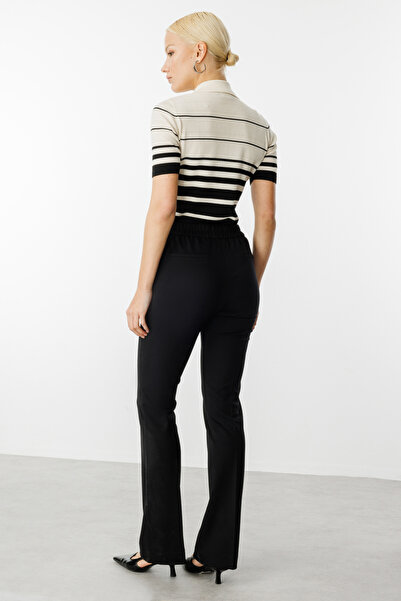 Ekol Beli Lastikli Bol Paça Pantolon