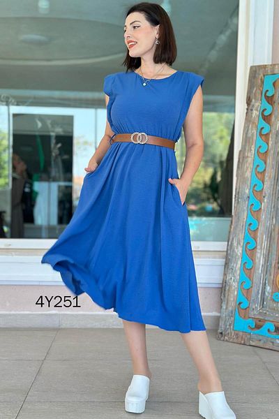 İnce Topuk Crew Neck Padded Aerobin Dress 4Y251