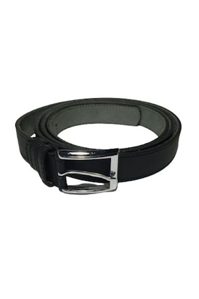 OEM Men's leather belt, made in Romania, black with black stitching, XXL model, width 3 cm