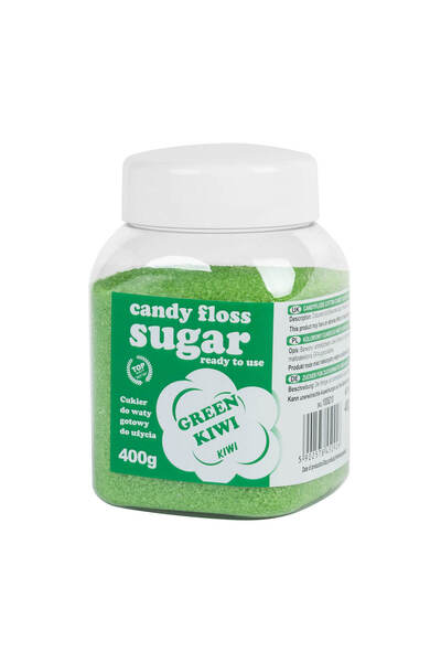 GSG24 Zahăr colorat din vată de zahăr, verde, aromă de kiwi, 400g