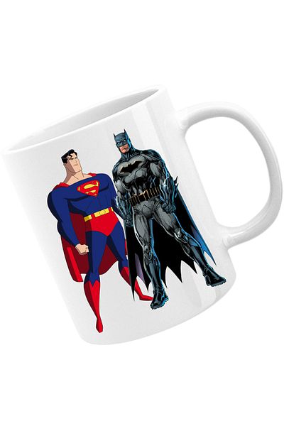 OEM Cana Superman Batman Desen All Stars Marvel, alba, 330 ml