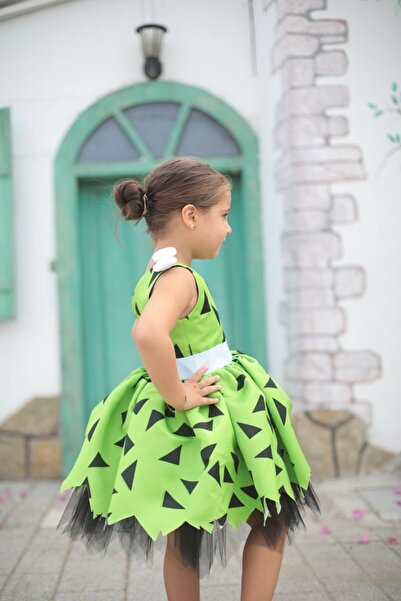 sara tasarım Kız çocuk açık yeşil çakmak taş elbise, düğün nişan çekim için kostüm
