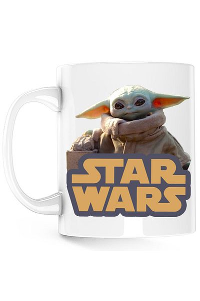 OEM Cana Star Wars Baby Yoda Cute Small Logo Power, alba, 330 ml