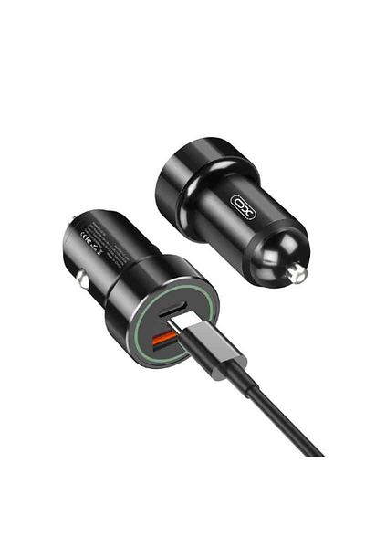 BGRJ Automotive Car charger TZ11, cable included, 12-24V, fast, 20W, black