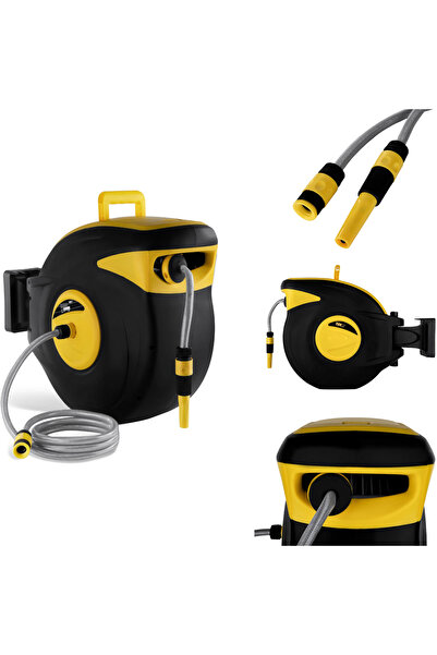 MSW Rolă de perete cu furtun de grădină, racord 3/4 #8221, lungime 32 m