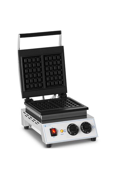 Royal Catering Aparat de gofre dreptunghiular pentru 2 gofre 170 x 210 mm TEFLON 1500 W