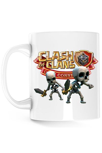 OEM Cana Clash of Clans Skeletons Team Tank Sword Fighters Logo, alba, 330 ml