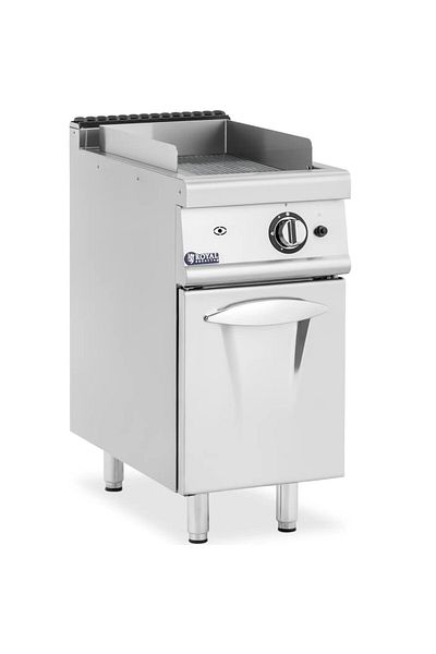 Royal Catering Grill gazowy ryflowany z szafką na propan / LPG / gaz ziemny 6 kW