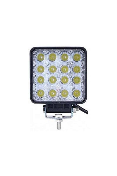 BGRJ Automotive LED projector 48W, square, cool white 6500k, flood