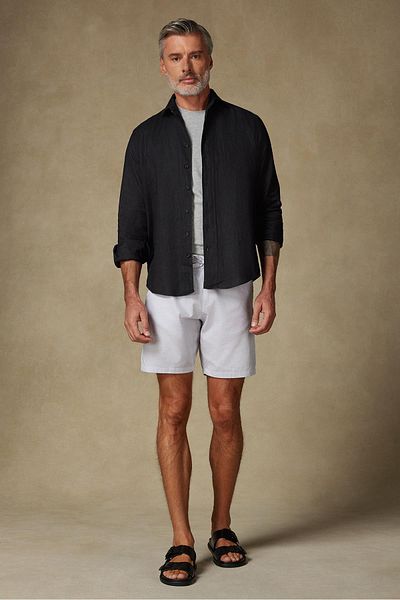 Abbate Sky Armuri Cotton Blended Comfort Fit Gray Men's Checkered Shorts