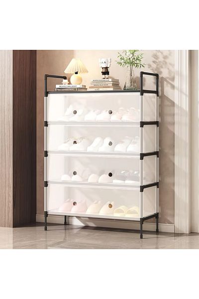 Choice 5-Tier Dust and Moisture Resistant Shoe Organizer with Door and Cover