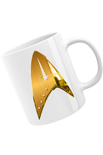 OEM Star Trek Communicator Badge Teleport Mug, white, 330 ml