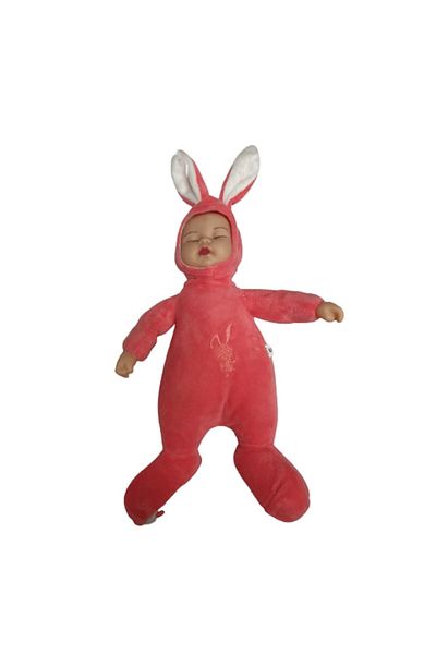 OEM Baby Rabbit Plush Toy, 23cm, Dark Pink