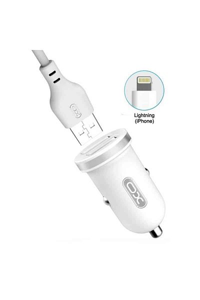 BGRJ Automotive Car charger compatible with iPhone, 12-24V, fast, TZ08 white