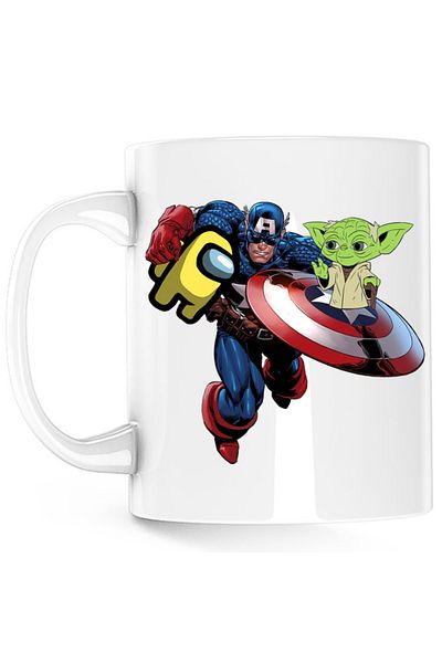 OEM Cana Captain America Among Us Suspicious Star Wars Yoda Master, alba, 330 ml