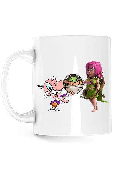 OEM Cana Clash of Clans Powerpuff Girls Mayor Star Wars Baby Yoda, alba, 330 ml