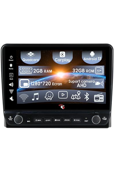 navi-it Navigatie dedicata Hiace 2013-2018 cu butoane rotative model 2024, 10 Inch, 2GB RAM 32GB ROM, Quadco