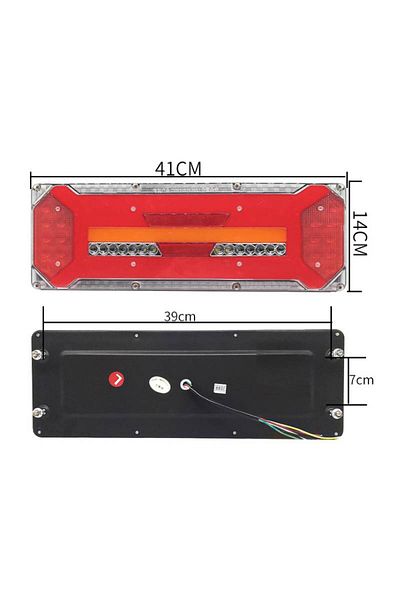 BGRJ Automotive 41cm LED taillights, trailer taillights, triple LED car lights, 24V, dynamic signaling