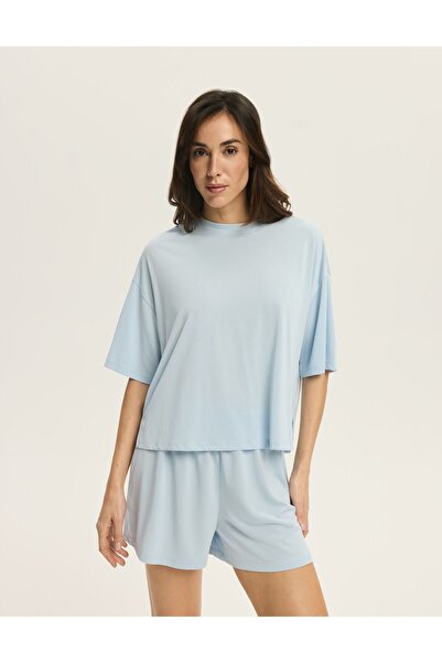 ESOTIQ Tricou damă cu mânecă scurtă și model drept, de vară, supradimensionat...