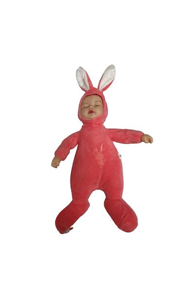 OEM Baby Rabbit Plush Toy, 23cm, Dark Pink