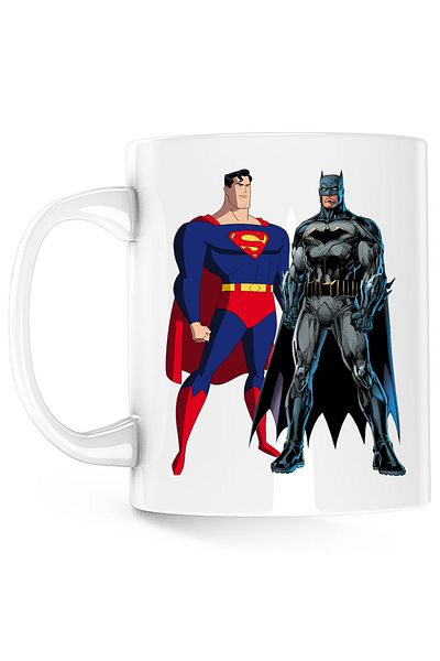 OEM Cana Superman Batman Desen All Stars Marvel, alba, 330 ml